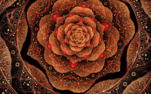 Sparkling Gold Petals Fractals Wallpaper