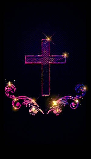 Sparkly Cute Girly Cross Wallpaper