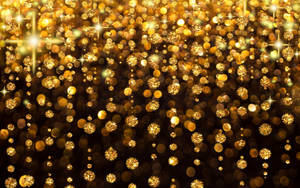 Sparkly Gold Rain Effects Wallpaper