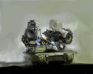 Speaker Tank Blasting Sound Wave Digital Art Wallpaper