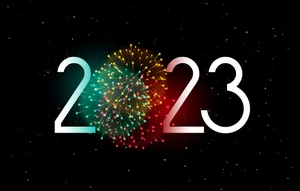 Spectacular Firework Display Celebrating 2023 New Year Wallpaper