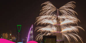 Spectacular Fireworks In Riyadh Wallpaper