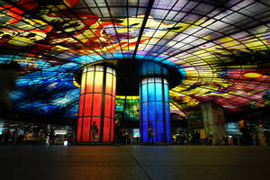 Spectacular Night At Formosa Boulevard Station, Taiwan Wallpaper