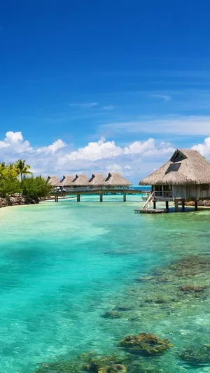 Spectacular View On The Exotic Island Of Bora Bora Wallpaper