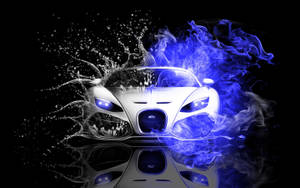 Speed Demon- A White Bugatti Car Wallpaper