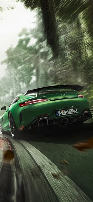 Speeding Green Mercedes-amg Iphone Wallpaper