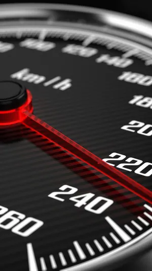 Speedometer Close Up Red Needle Wallpaper