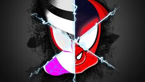 Spider Man Into The Spider Verse Spidermen Face Collage Wallpaper