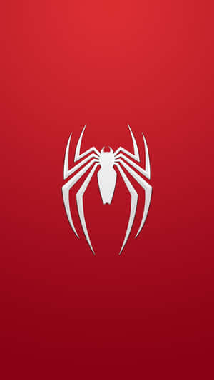 Spider-man Logo On A Red Background Wallpaper