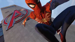 Spider Man Ps4 And Avengers Tower Wallpaper