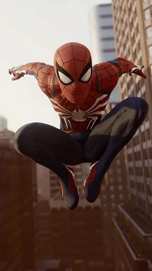 Spider Man Ps4 Floating Mid-air Wallpaper