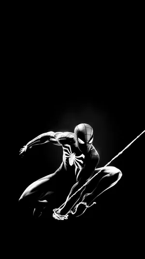 Spider-man Swings Through The City, Dressed In White Wallpaper