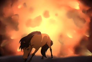 Spirit Stallion Of The Cimarron Horse In Danger Wallpaper