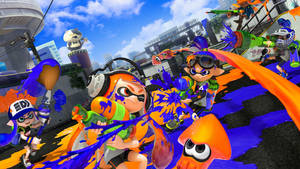 Splatoon 2 Orange Vs Blue Inklings Wallpaper