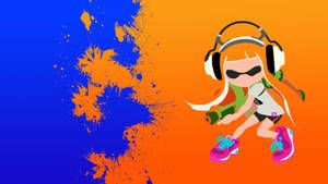 Splatoon Orange Inkling Girl Art Wallpaper