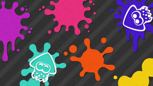 Splatoon Squid Splats Background Wallpaper