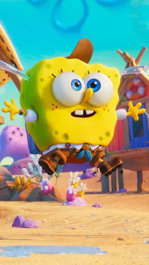 Spongebob Pfp Blowing Water Wallpaper