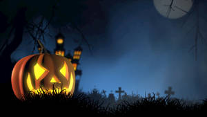 Spooktacular Glowing Pumpkin Wallpaper