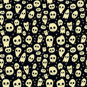 Spooky Aesthetic Differently Shaped Skulls Wallpaper