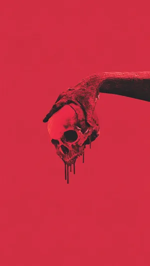 Spooky Aesthetic Monochromatic Red Skull Wallpaper