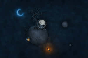 Spooky Halloween Skeleton Wallpaper