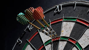 Sport Three Darts In Dartboard Wallpaper