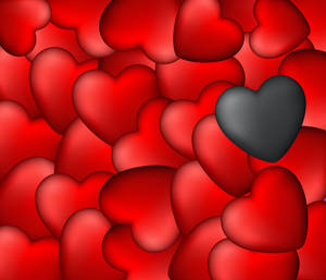 Spread The Love With These Beautiful Red And Black Hearts! Wallpaper