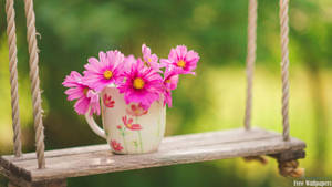 Spring Flowers In A Mug Wallpaper