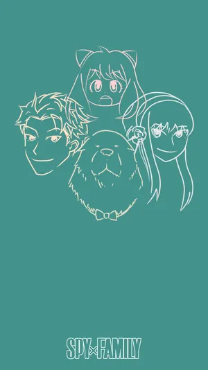 Spy X Family Minimalist Face Outline Wallpaper