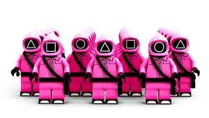 Squid Game Lego Guards Wallpaper