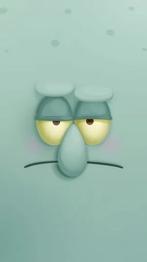 Squidward Tentacles Face Minimalist Wallpaper