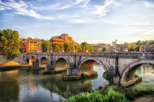 St. Angelo Bridge In Rome Wallpaper