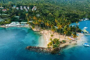 St. Lucia Rocky Seashore Wallpaper