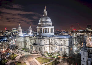 St Paul Cathedral Lighted Night Wallpaper