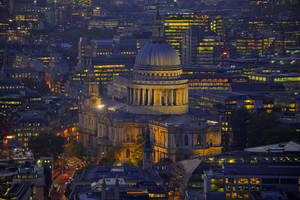 St Paul Night Aerial Dome Wallpaper