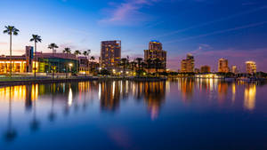 St Petersburg Bay At Night Wallpaper