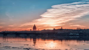 St. Petersburg Cathedral With Sunset View Wallpaper