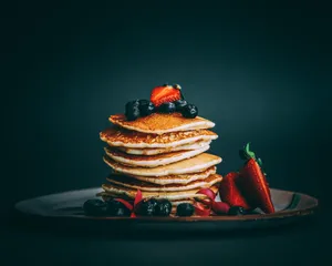 Stack Of Golden Pancakes. Wallpaper