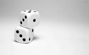 Stacked White Dice Gray Background.jpg Wallpaper