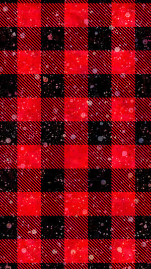 Stained Black And Red Plaid Wallpaper