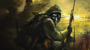 Stalker Soldier Barbed Wire Fence Wallpaper