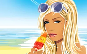 Standing Still At The Beach, This Girl Takes In The Beauty Of The Nature All Around Her. Wallpaper