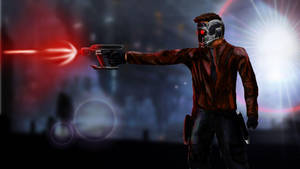 Star Lord Shooting Gun Wallpaper