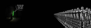 Star Wars Dual Screen Stormtrooper Yoda Wallpaper