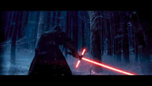 Star Wars Lightsaber Glowing In A Starry Sky Wallpaper