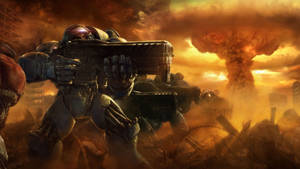 Starcraft Terran Armada Battlefield Wallpaper