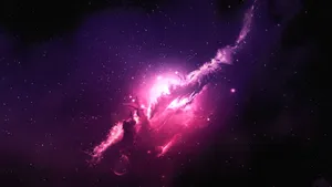 Stargaze Into The Depths Of A Dreamy Black And Purple Galaxy Wallpaper