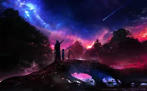 Stargazing_ Adventure_ Under_ Cosmic_ Skies Wallpaper