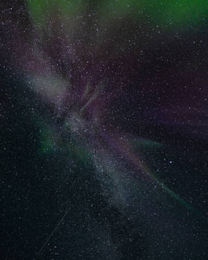 Starry Night And Northern Lights Wallpaper