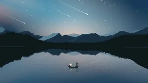 Starry Night Blue Aesthetic Pc Wallpaper